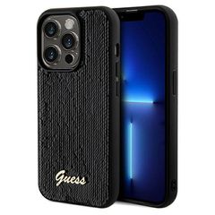 Guess Sequin Script Metal case for iPhone 14 Pro - black-thumb-0