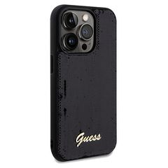 Guess Sequin Script Metal case for iPhone 14 Pro - black-thumb-3