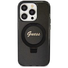 Guess Ring Stand Script Glitter MagSafe case for iPhone 14 Pro - black-thumb-2