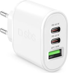 SBS Travel Charger USB/ 2 X Type C Pd 65W Gan White - (TRUSB2CGAN65W)