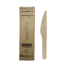 Ξύλινο μαχαίρι συσκευασμένο μήκους 160mm σε συσκευασία 100 τεμαχίων Colorato