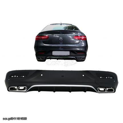 Diffuser Πίσω Προφυλακτήρα Για Mercedes-Benz GLE Coupe C292 2015-2019 GLE63 Amg Look Για Amg Sport Line Προφυλακτήρες Σετ Με Μπούκες Χρωμίου