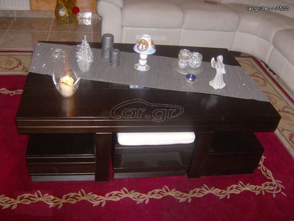 ΤΡΑΠΕΖΑΚΙ ΣΑΛΟΝΙΟΥ  ΒΑΡΙΑΣ ΚΑΤΑΣΤΕΥΗΣ ΙΤΑΛΙΚΟ ΜΕ  ΣΥΡΤΑΡΙ ΜΕ ΘΗΚΕΣ ΓΙΑ ΚΡΑΣΙΑ & 2 ΣΚΑΜΠΟ