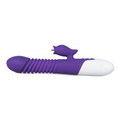 12-Speed Purple Color Silicone Thrusting Vibrator with Heating F