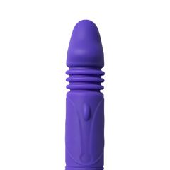 12-Speed Blue Thrusting Dildo with Clitoral Stimulator-thumb-2