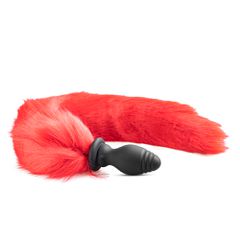 10 Speeds Red Tail Remote Control Rechargeable Vibrating Butt Pl-thumb-1