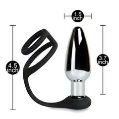 10 Speeds Remote Control Metal Vibrating Butt Plug with Silicone-thumb-4
