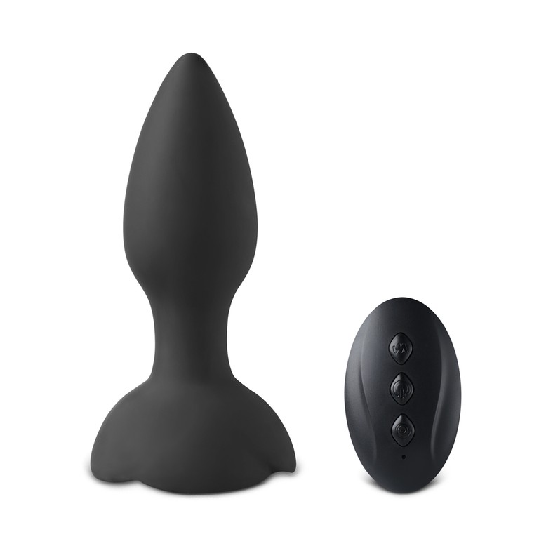 10-Speed Remote Control Black Silicone Vibrating Anal Plug