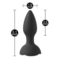 10-Speed Remote Control Black Silicone Vibrating Anal Plug-thumb-5