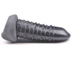 Black Color Penis Extender with Texture Inside-thumb-3