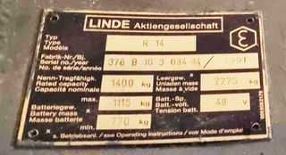 Περονοφόρο ανυψωτικό Linde R14-thumb-2