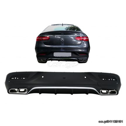 Diffuser Πίσω Προφυλακτήρα Για Mercedes-Benz GLE Coupe C292 2015-2019 GLE63 Amg Look Για Amg Sport Line Προφυλακτήρες Σετ Με Μπούκες Χρωμίου