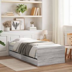 Πλαίσιο Κρεβατιού Με Συρτάρια Γκρι Sonoma 75x190εκ Small Single 3207390