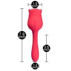 7-Function Red Color Silicone Clitoral Rose Sucking Massager wit-thumb-6