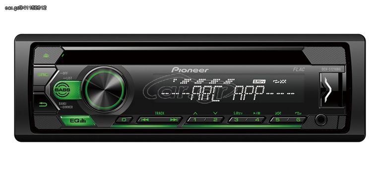 Pioneer DEH-S121UBG 1-DIN CD Tuner with RDS tuner, green illumination, USB, Aux-In and Hand Held Rem