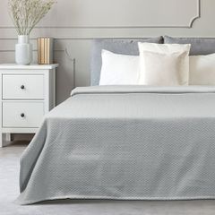 Κουβέρτα διπλή Jacquard διαστάσεων 230x270cm σε γκρι χρώμα