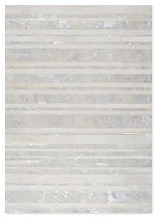 Δερμάτινο Χειροποίητο Χαλί Skin Stripes Acid White-Silver - 200x300