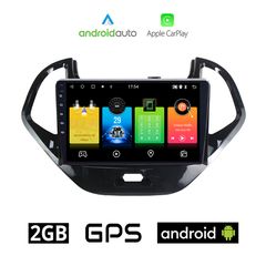 FORD KA (μετά το 2017) Android οθόνη αυτοκίνητου 2GB με GPS WI-FI (ηχοσύστημα αφής 9" ιντσών OEM Android Auto Apple Carplay Youtube Playstore MP3 USB Radio Bluetooth Mirrorlink εργοστασιακή, 4x60