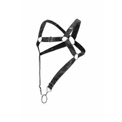 DNGEON Cross Cockring Harness O/S GREY-thumb-2