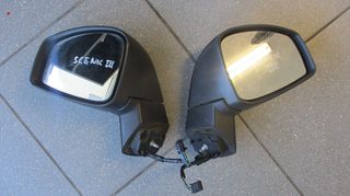 Ηλεκτρικοί καθρέπτες οδηγού-συνοδηγού με φλάς, ηλεκτρ.ανακλιν., γνήσιοι μεταχειρισμένοι, από Renault Scenic III 2009-2016