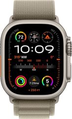 Apple Watch Ultra 2 GPS + Cellular 49mm Titanium Case with Olive Alpine Loop Medium - (MREY3GKA)