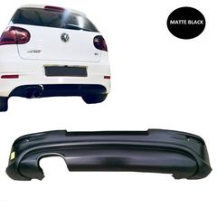 Πισινός Προφυλακτήρας Για VW Golf V (5) 03-08 R32 Look Με Εξατμίσεις Αριστερά Μαύρο Ματ Από Abs Πλαστικό