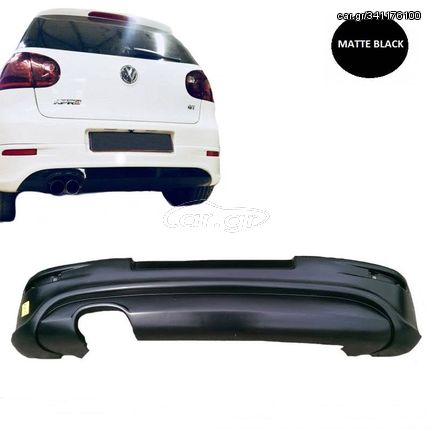 Πισινός Προφυλακτήρας Για VW Golf V (5) 03-08 R32 Look Με Εξατμίσεις Αριστερά Μαύρο Ματ Από Abs Πλαστικό