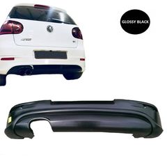 Πισινός Προφυλακτήρας Για VW Golf V (5) 03-08 R32 Look Με Εξατμίσεις Αριστερά Γυαλιστερό Μαύρο Από Abs Πλαστικό