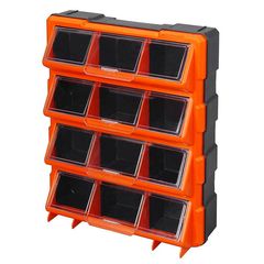 Συρταριέρα Εργαλείων Πλαστική / Κουτί Αποθήκευσης 12 Θέσεων Με Διάφανα Συρτάρια Tactix 36x12x46cm 320648