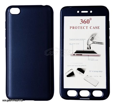 POWERTECH Θήκη Body 360° με Tempered Glass για Xiaomi Redmi Go, μπλε