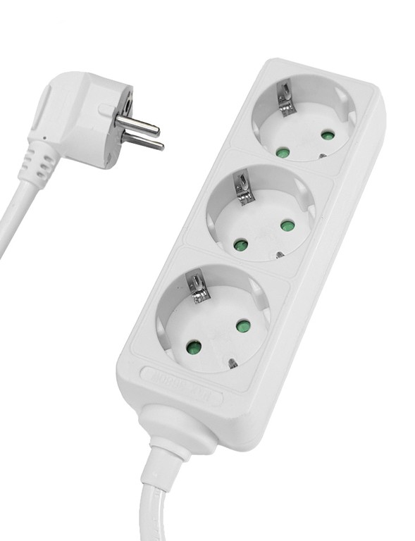 POWERTECH πολύπριζο PT-868, 3x schuko, 16A, 1.5m, λευκό