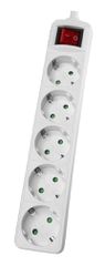 POWERTECH πολύπριζο PT-886, 5x schuko, 16A, χωρίς καλώδιο, λευκό