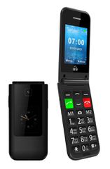 POWERTECH κινητό τηλέφωνο Sentry Dual II V2, 2 οθόνες, dual SIM, πλήκτρο SOS, μαύρο