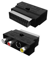 POWERTECH αντάπτορας SCART σε audio/video & S-Video CAB-S011, μαύρος