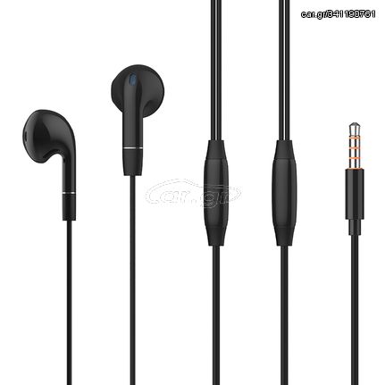 CELEBRAT earphones με μικρόφωνο G8, 3.5mm σύνδεση, Φ14.2mm, 1.2m, μαύρα