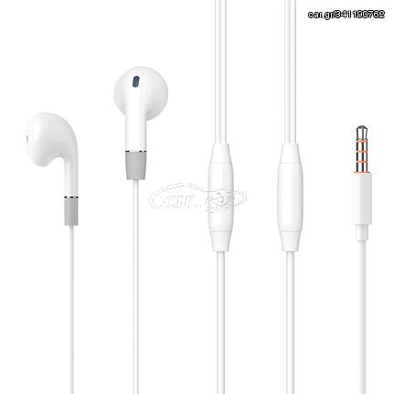 CELEBRAT earphones με μικρόφωνο G8, 3.5mm σύνδεση, Φ14.2mm, 1.2m, λευκά