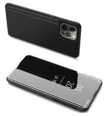 POWERTECH θήκη Clear View MOB-1664 για iPhone 13/13 Pro, μαύρη
