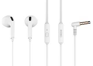 CELEBRAT earphones με μικρόφωνο G20, 3.5mm σύνδεση, Φ14mm, 1.2m, λευκά