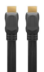 GOOBAY καλώδιο HDMI 2.0 61277, Ethernet flat, 4K/60Hz 18 Gbps, 1m, μαύρο