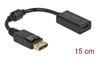 DELOCK αντάπτορας DisplayPort σε HDMI 61011, 1080p/60Hz, Passive, μαύρος