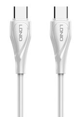 LDNIO καλώδιο USB-C σε USB-C LC611C, 65W PD, 1m, λευκό