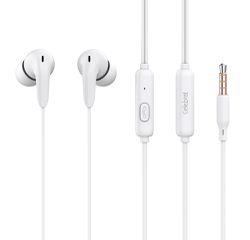 CELEBRAT earphones με μικρόφωνο G26, 3.5mm σύνδεση, Φ10mm, 1.2m, λευκά