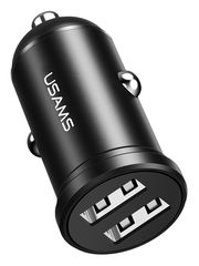 USAMS φορτιστής αυτοκινήτου C20, 2x USB, 2.4A, μαύρος