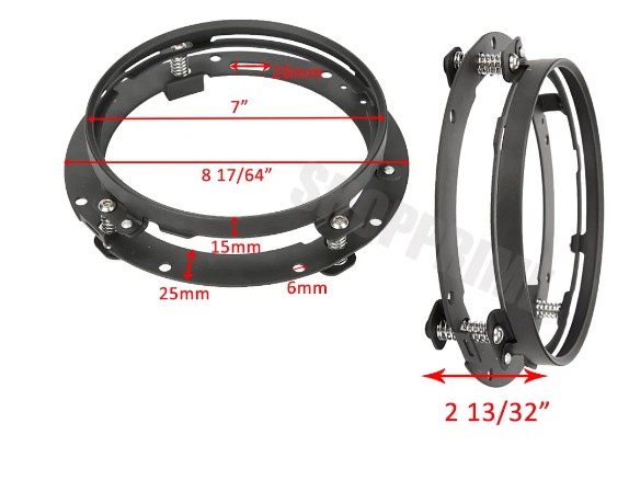 7 Inch Round LED Headlight Mounting Bracket Ring For Car Jeep Wrangler JK Suzuki Samurai for Harley Motorcycle 7" Bracket