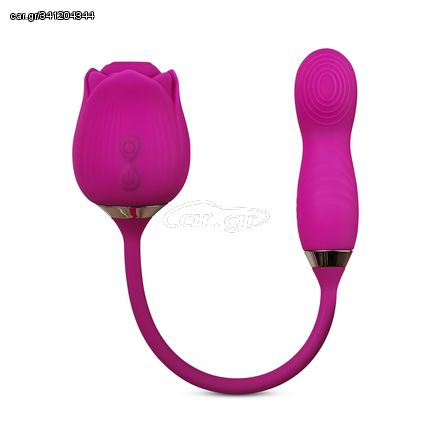 10-Speed Purple Color Silicone Clitoral Sucking Rose with Wiggli