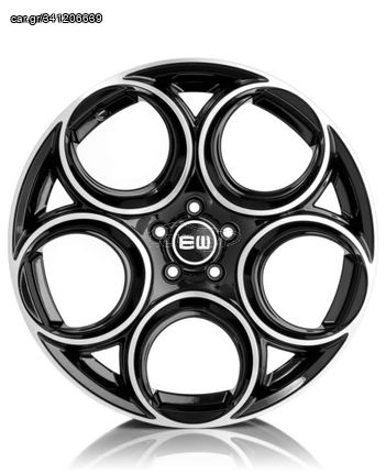 EW24-VELOCE 7.5X17 5X98 ET 33 CB 58.1 BLACK POLISHED CONIC