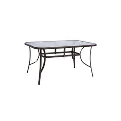 ΤΡΑΠΕΖΙ BRUNO 150X90Χ72Υεκ. ΚΑΦΕ ΜΕΤΑΛΛΙΚΟ ΜΕ ΓΥΑΛΙΝΗ ΕΠΙΦΑΝΕΙΑ HM5145.02