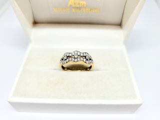 Δαχτυλίδι 14Κ κίτρινος και λευκός χρυσός συνδυασμός με zircon πέτρες Α90216 ΤΙΜΗ 260 ΕΥΡΩ