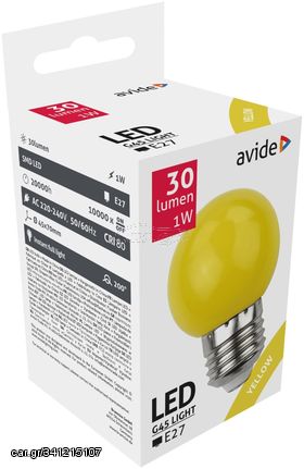 Avide LED Διακοσμητική Λάμπα G45 1W E27 Κίτρινο