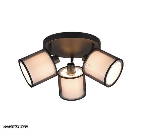 Σποτ Τρίφωτο Ροζέτα 49xH22cm 3xE14 Μαύρο Trio Lighting Burton 811430332